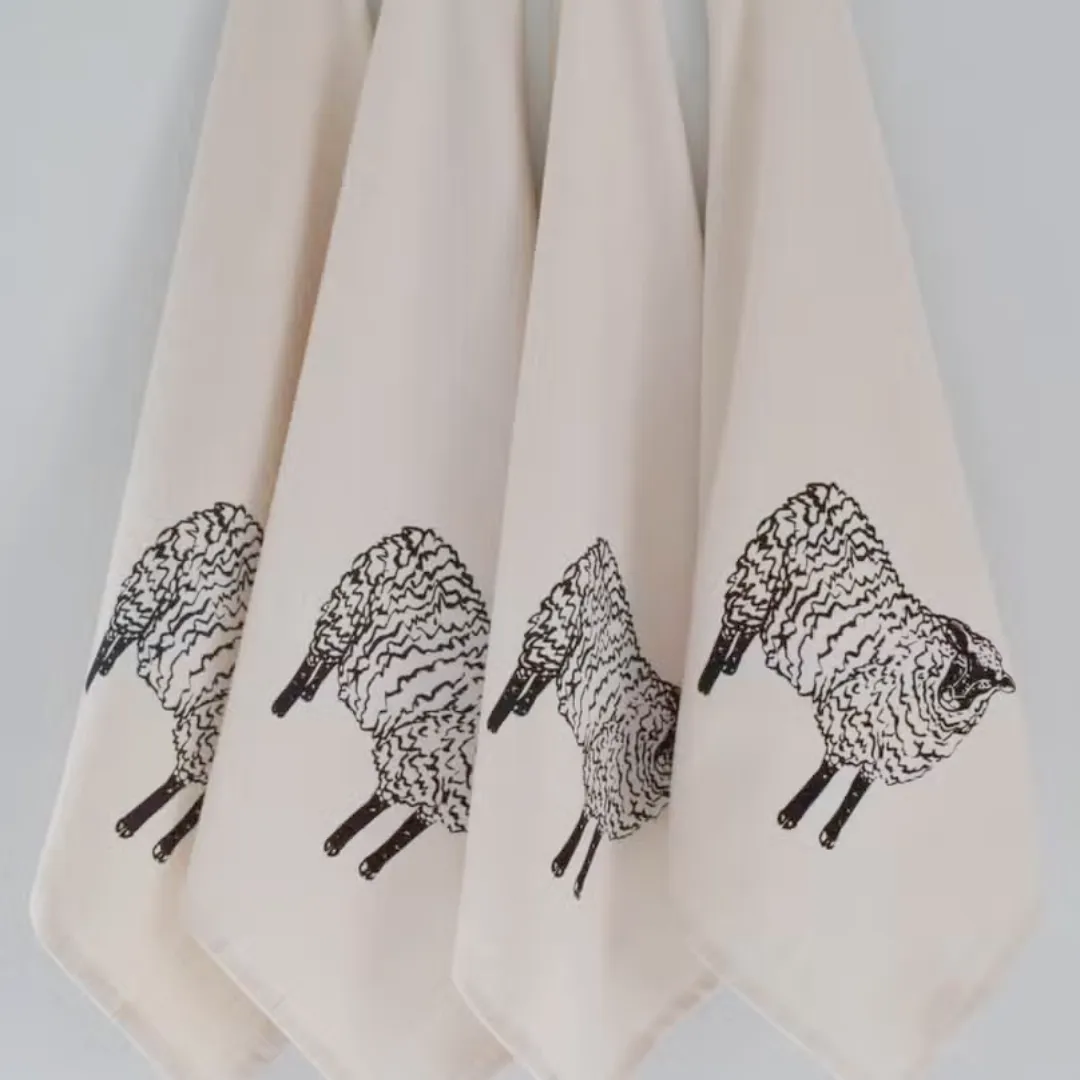 Sheep Napkins in Black