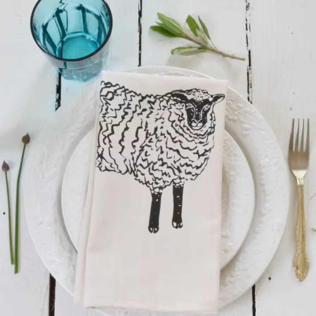 Sheep Napkins in Black