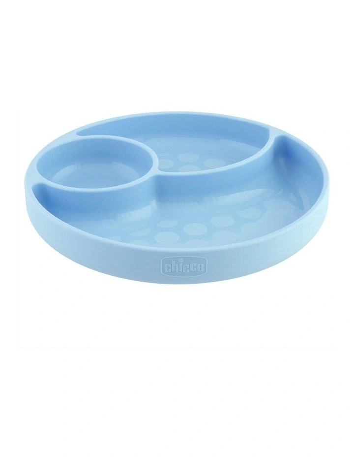 Silicone Divided Plate in Blue