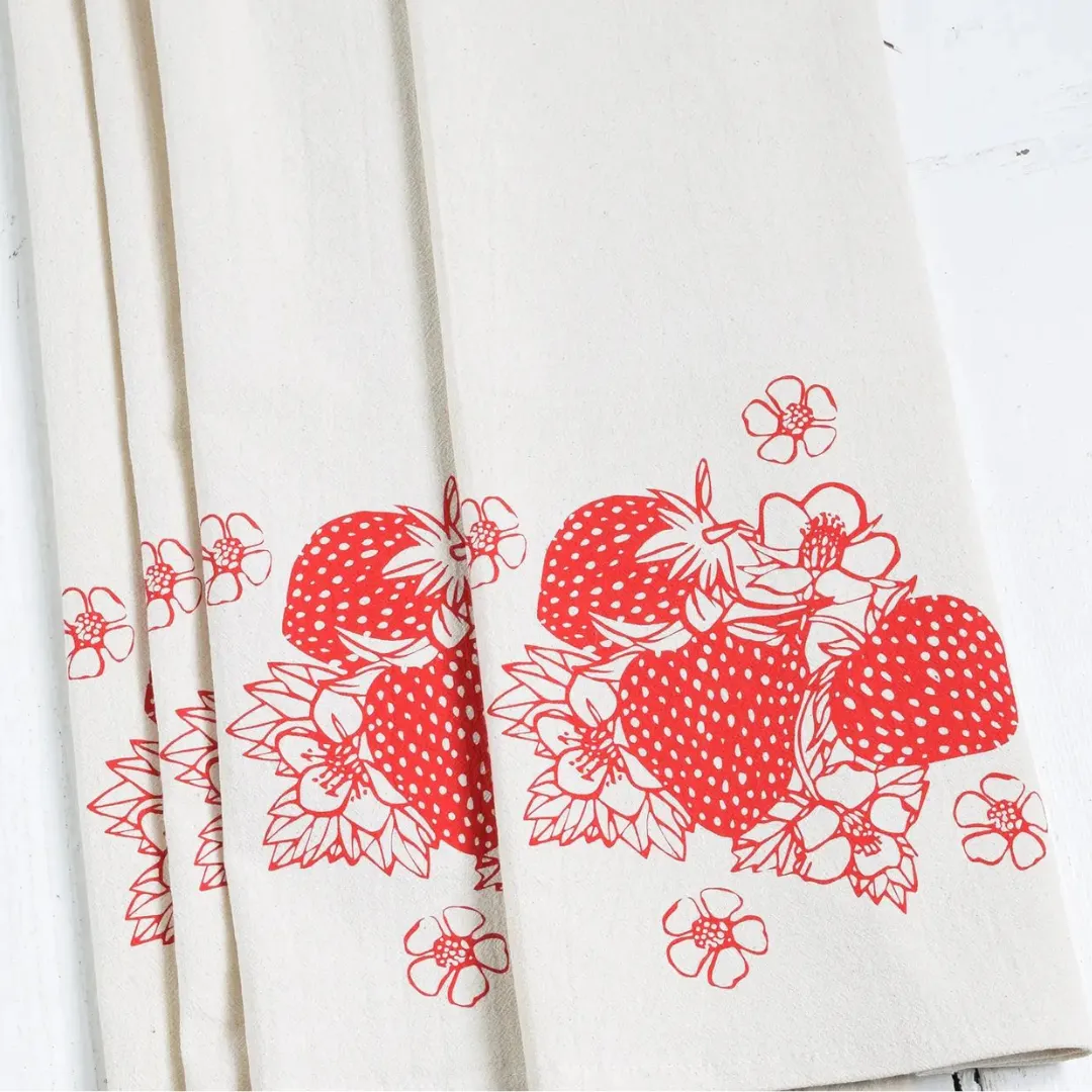 Strawberry Napkins in Red