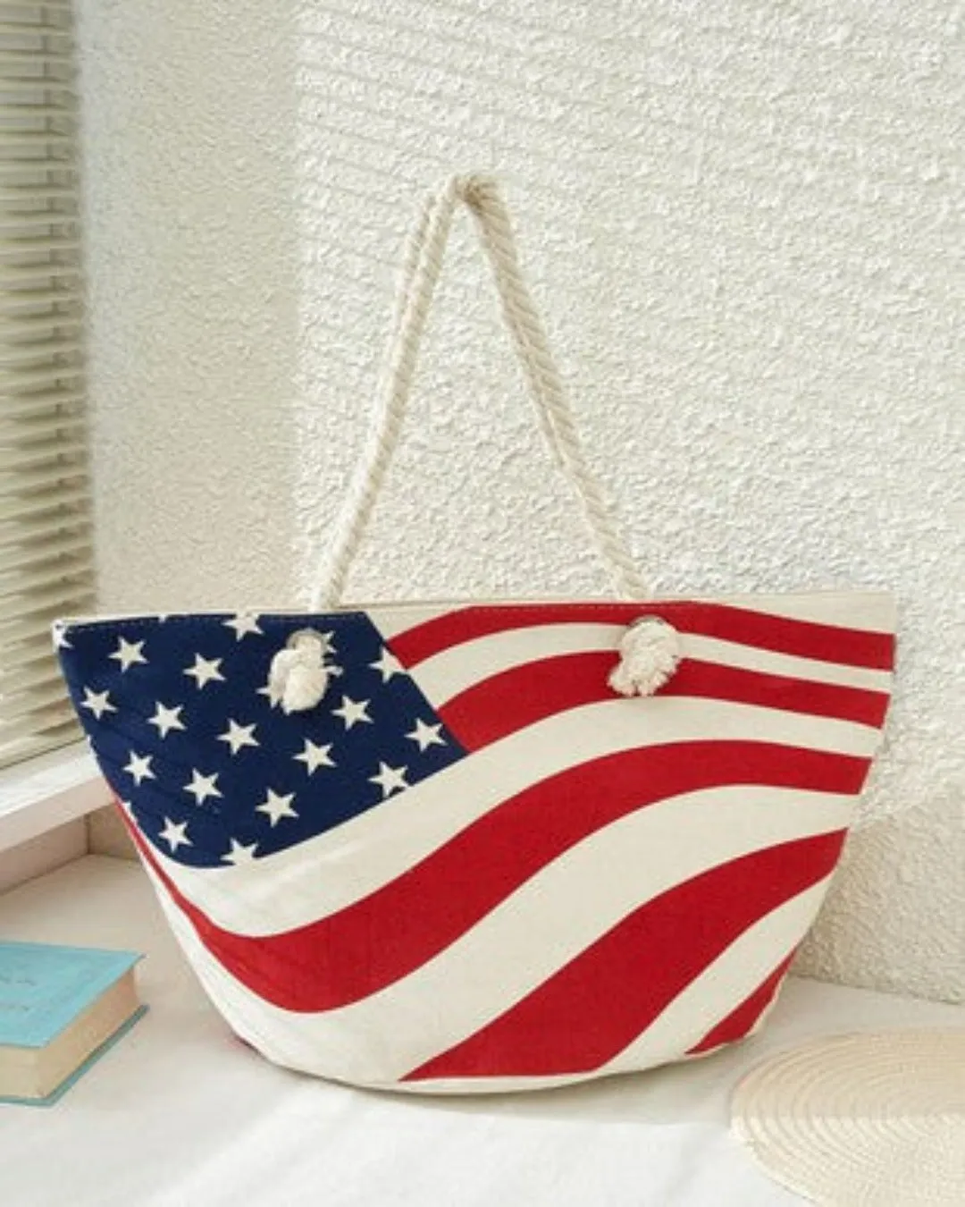 Stylish American Flag Tote Bag