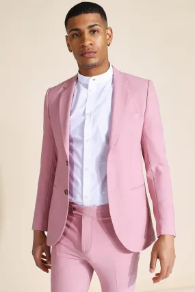 Super Skinny Pink Single Breasted Jacket