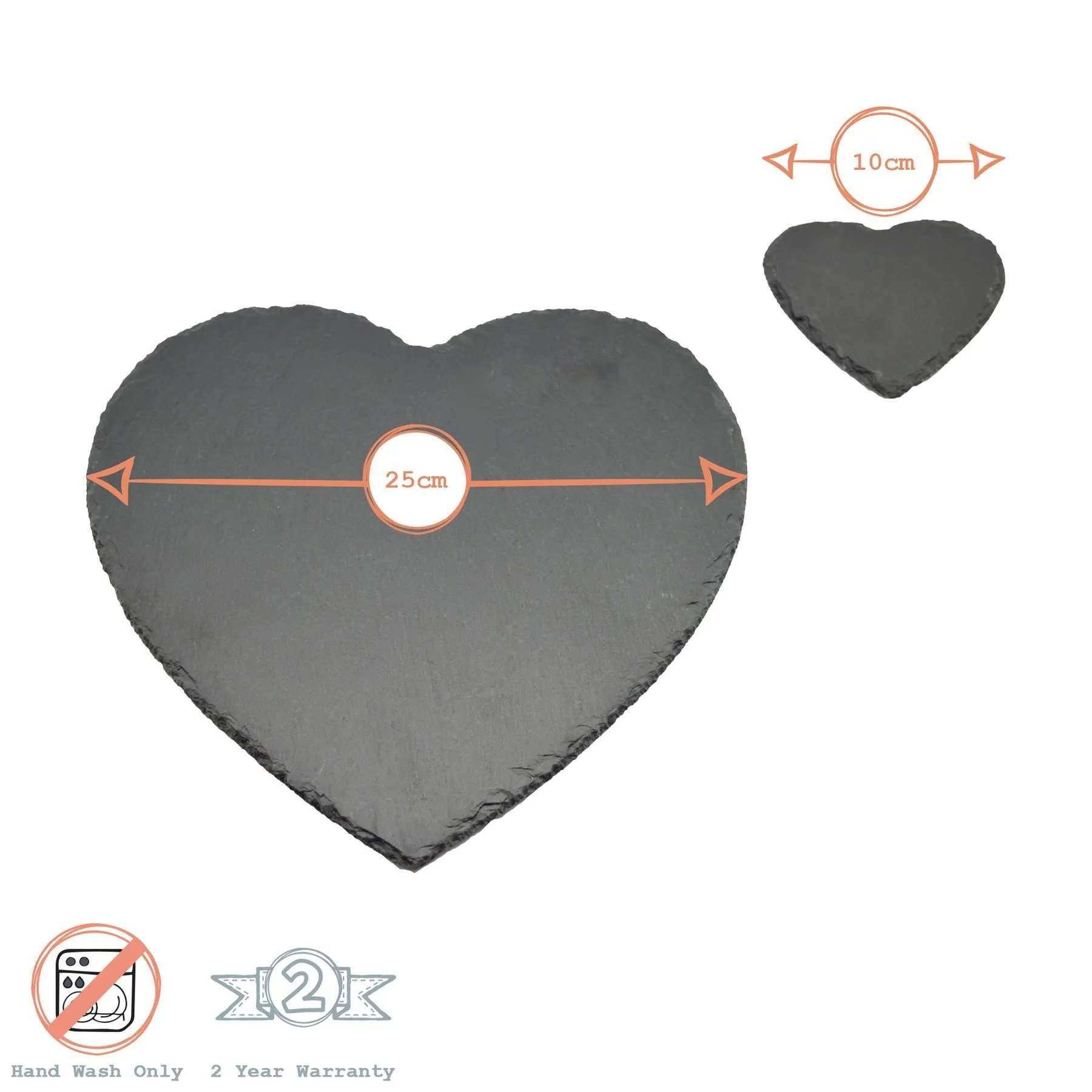 Table Linen & Mats | 12 Piece Heart Slate Placemats & Coasters Set | Argon Tableware