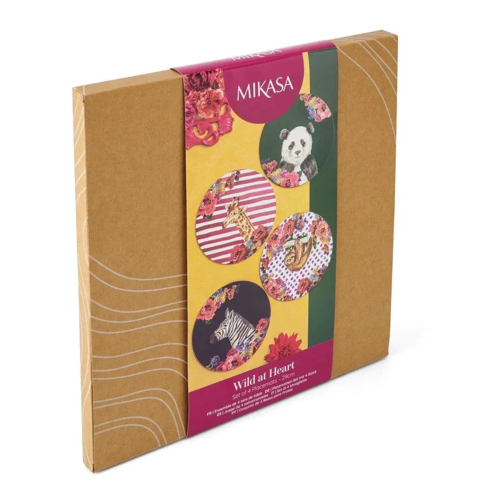 Table Linen & Mats | Wild at Heart Cork Round Placemats, Set of 4, 25cm | Mikasa