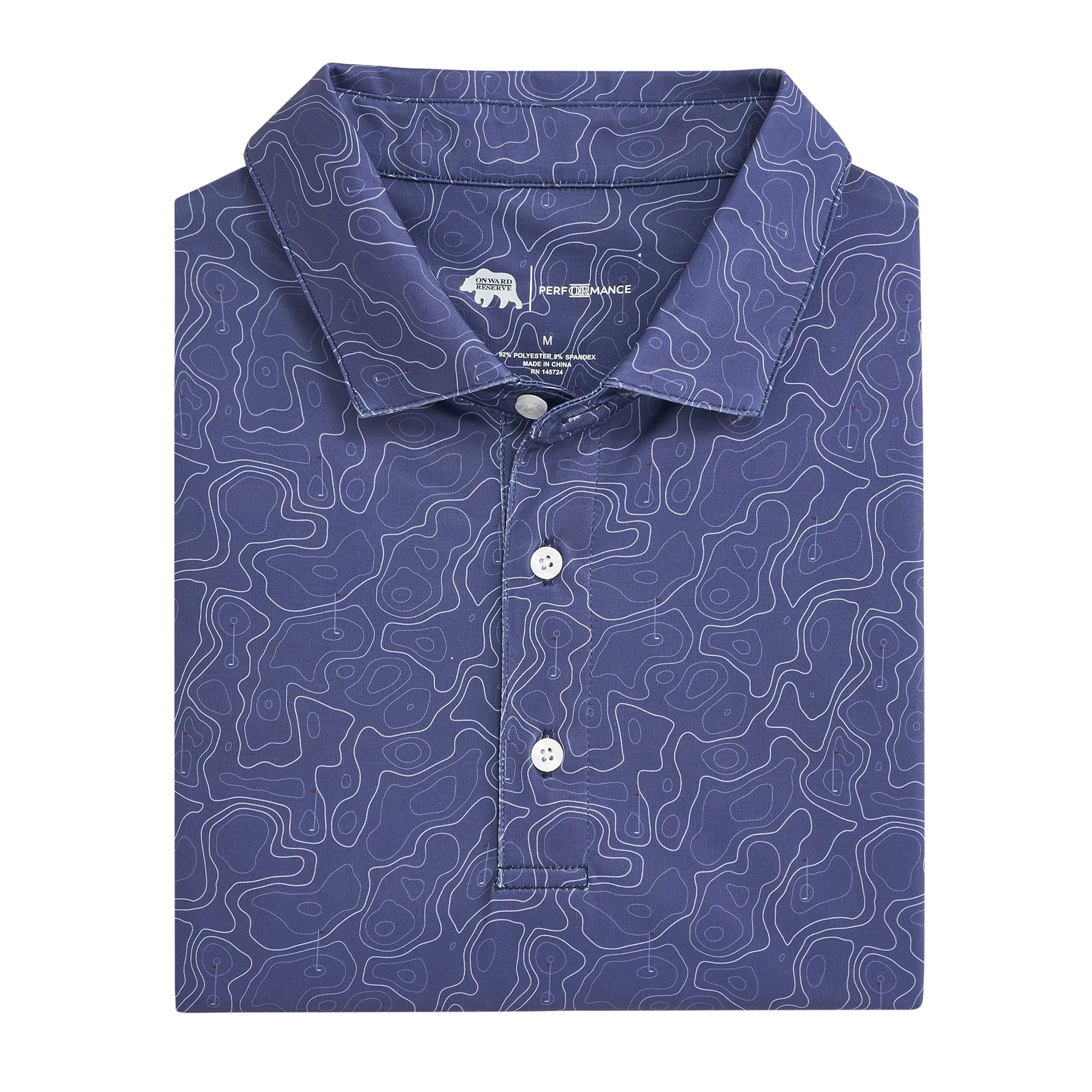 Topographic Golf Printed Performance Polo