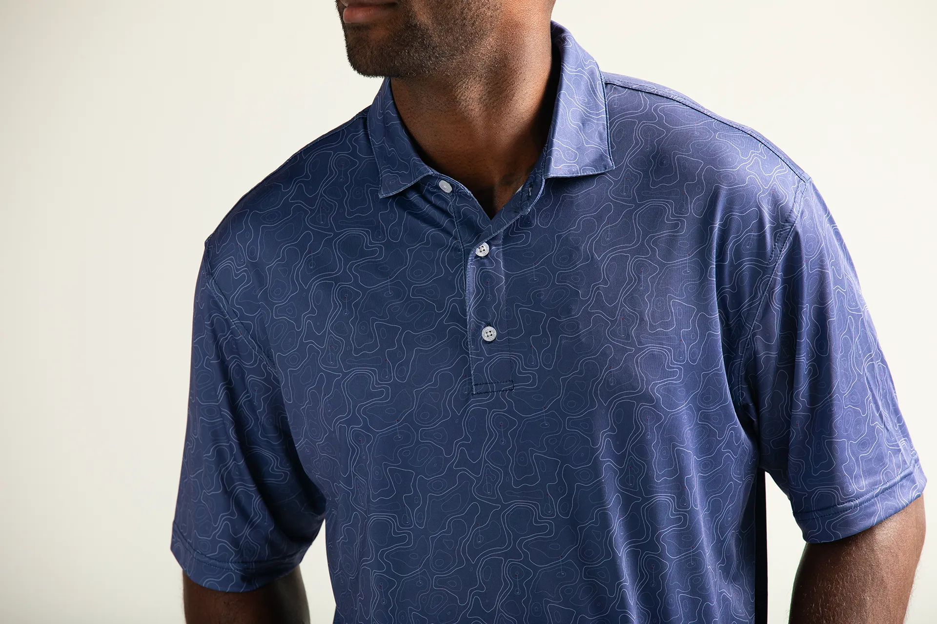 Topographic Golf Printed Performance Polo