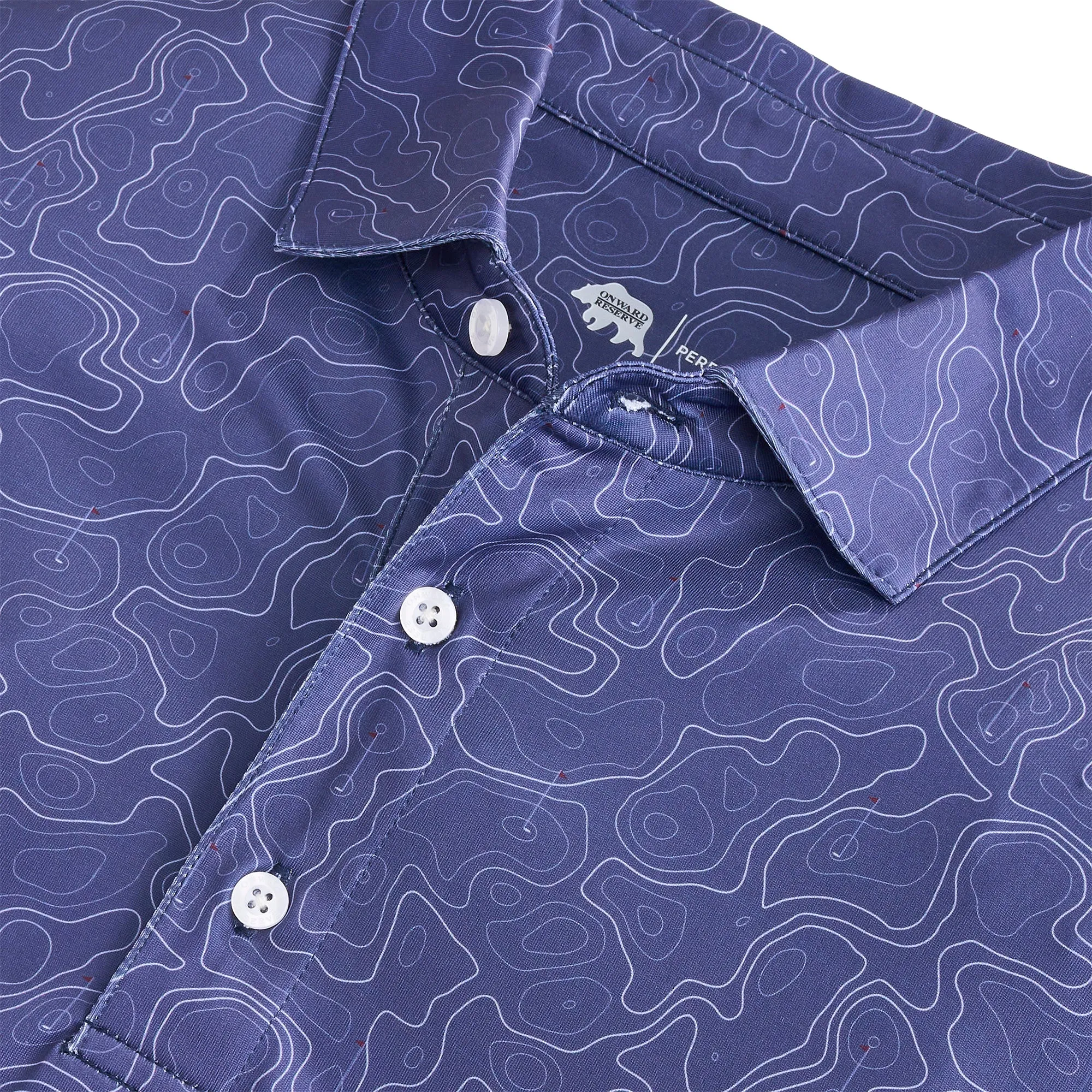 Topographic Golf Printed Performance Polo