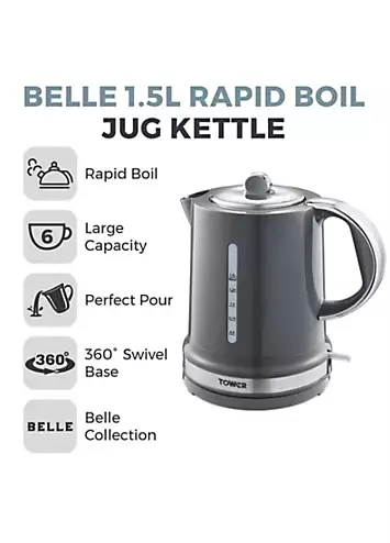 Tower Belle 3KW Jug Kettle - Graphite | Kaleidoscope