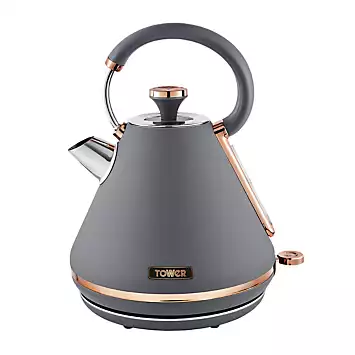 Tower Cavaletto 1.7L Pyramid Kettle with Rapid Boil 3000W T10044RGG - Grey and Rose Gold | Kaleidoscope