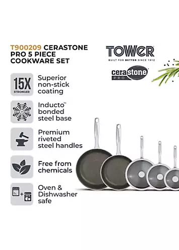 Tower Cerastone Pro 5 Piece Cookware Set | Kaleidoscope