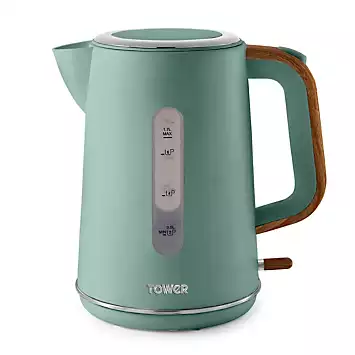 Tower T10037JDE Jug Kettle with Rapid Boil, 1.7L, 3000W, Jade Green | Kaleidoscope