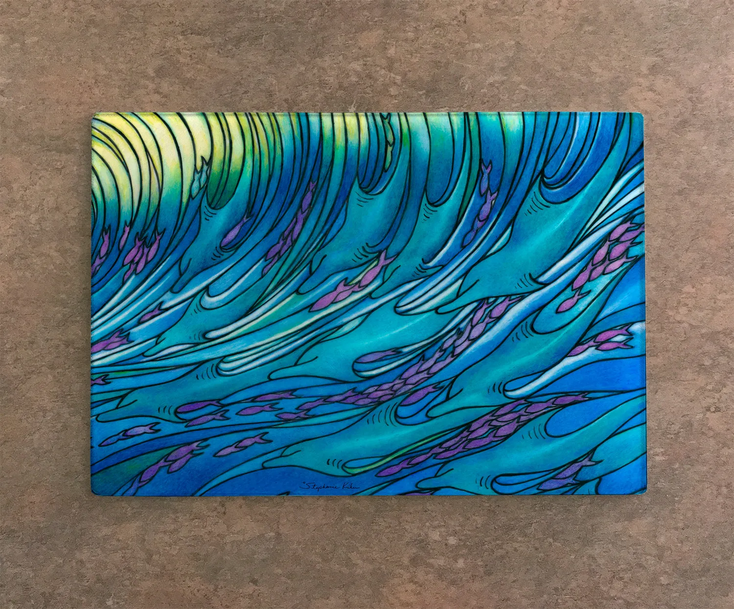 Waves of the Dolphin Cutting Board