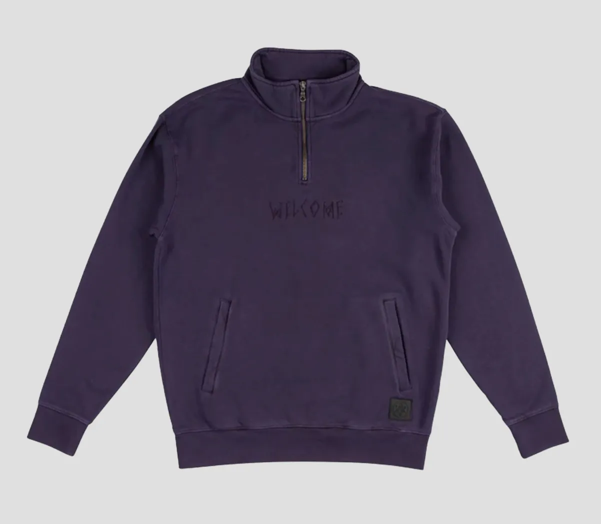 Welcome Skateboards - Scrawl Mock 1/4 Zip - Eggplant