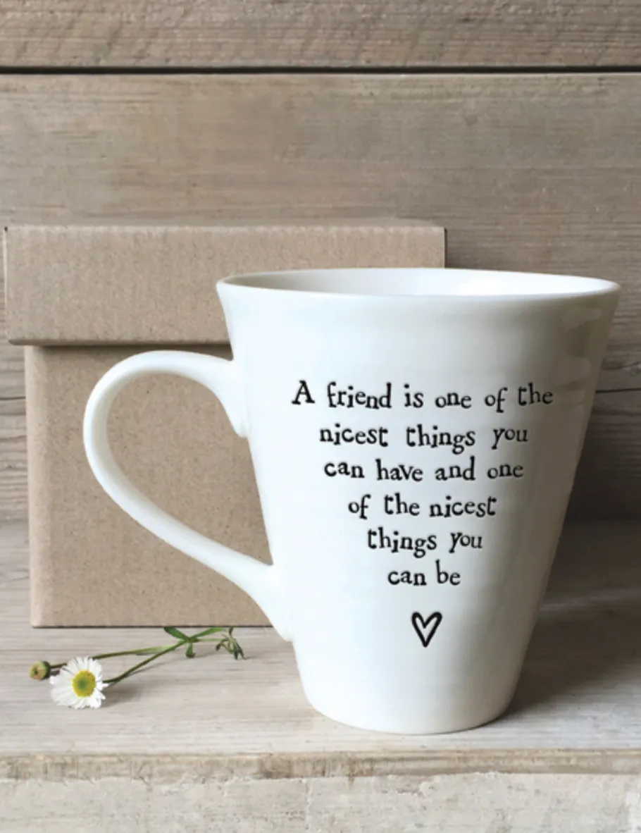 White Porcelain Mug With Sweet Saying