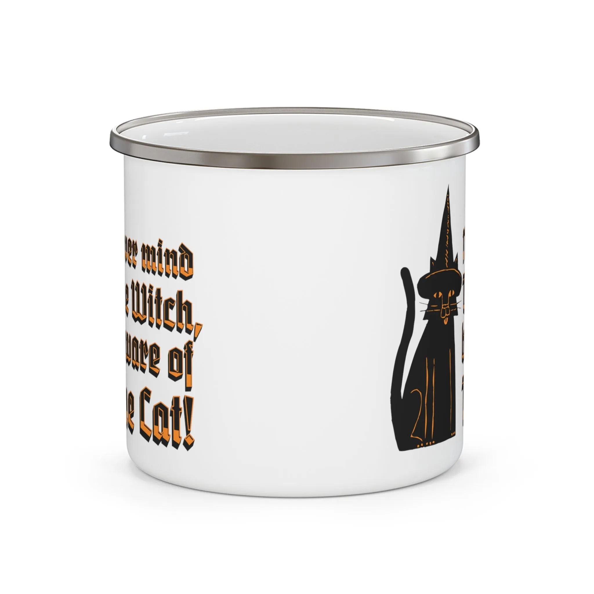 Witchy black cat Enamel Camping Mug