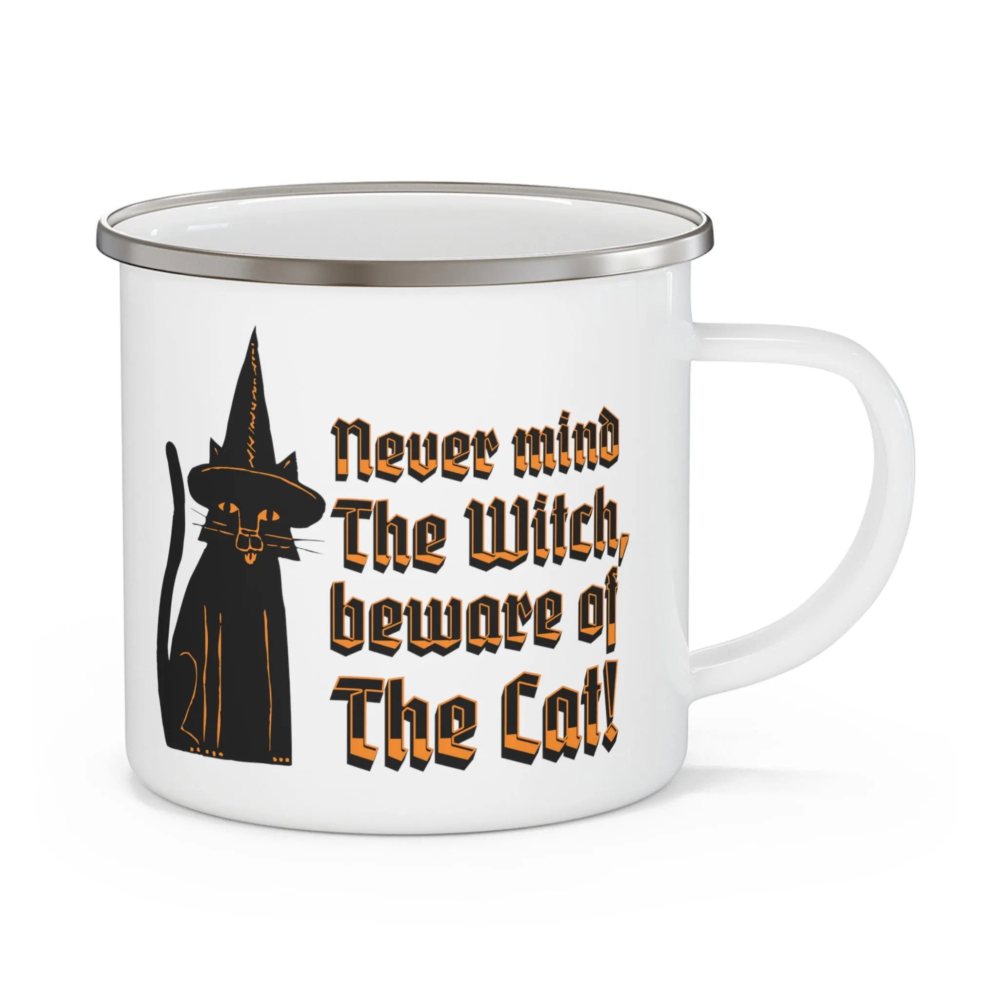 Witchy black cat Enamel Camping Mug