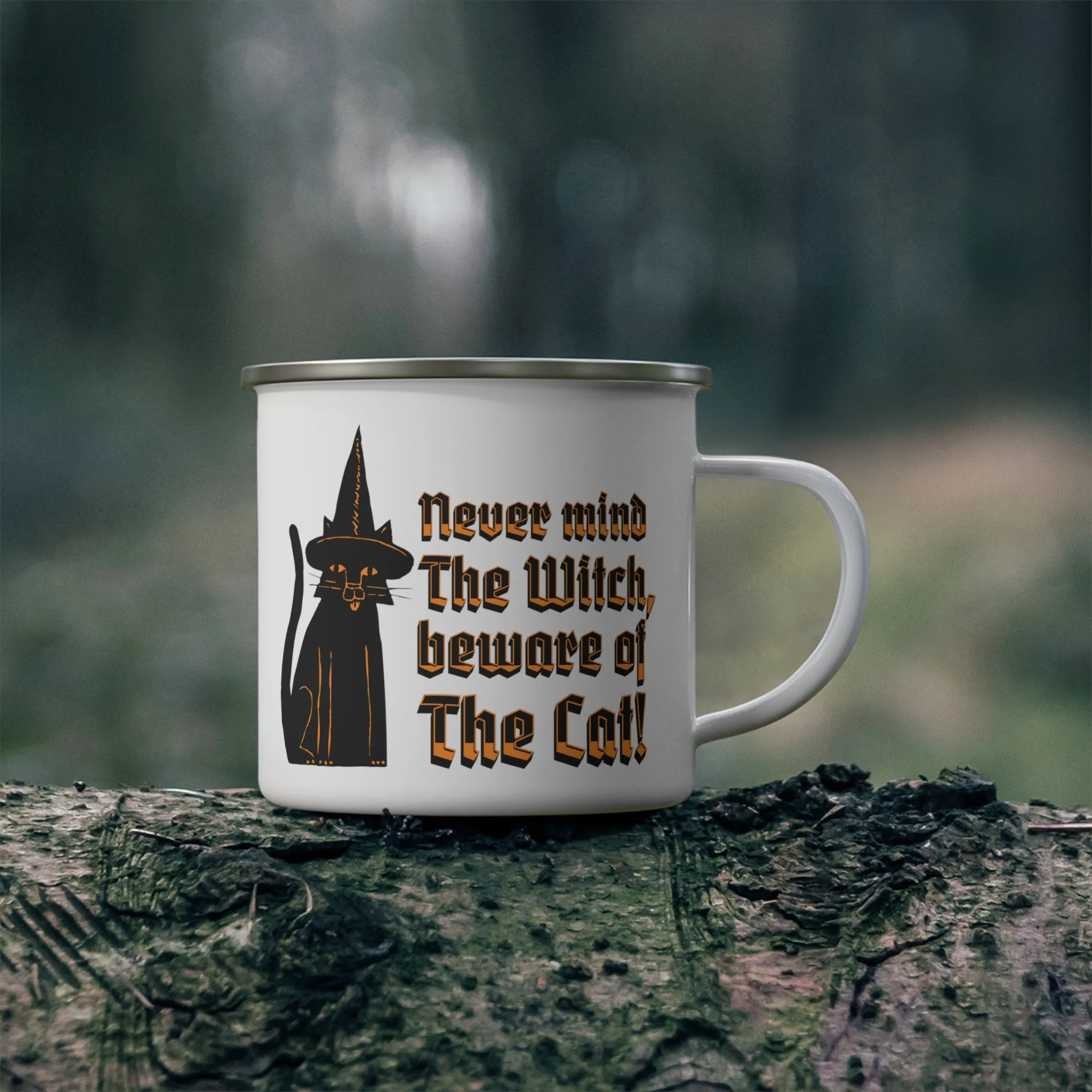 Witchy black cat Enamel Camping Mug