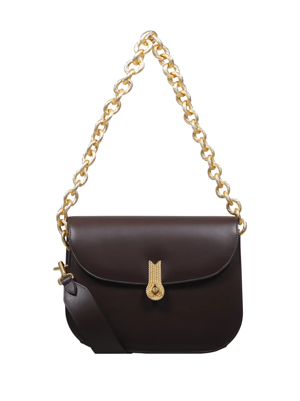 WOMAN AMATO DANIELE DARK BROWN CALF LEATHER QUEEN CACCIATORA BAG