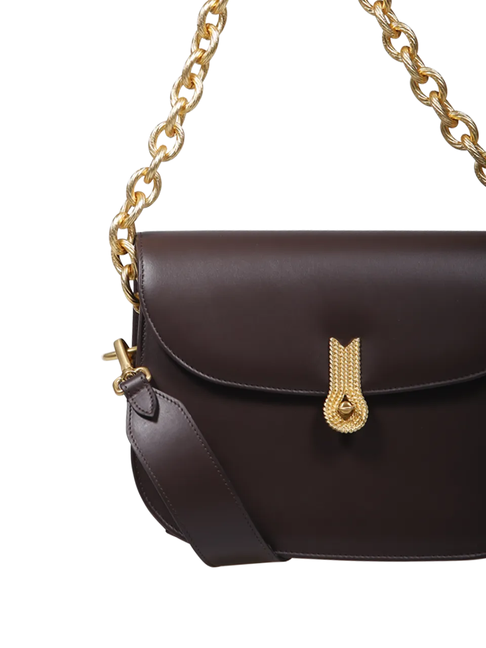 WOMAN AMATO DANIELE DARK BROWN CALF LEATHER QUEEN CACCIATORA BAG