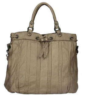 Women's taupe dakota leather bag