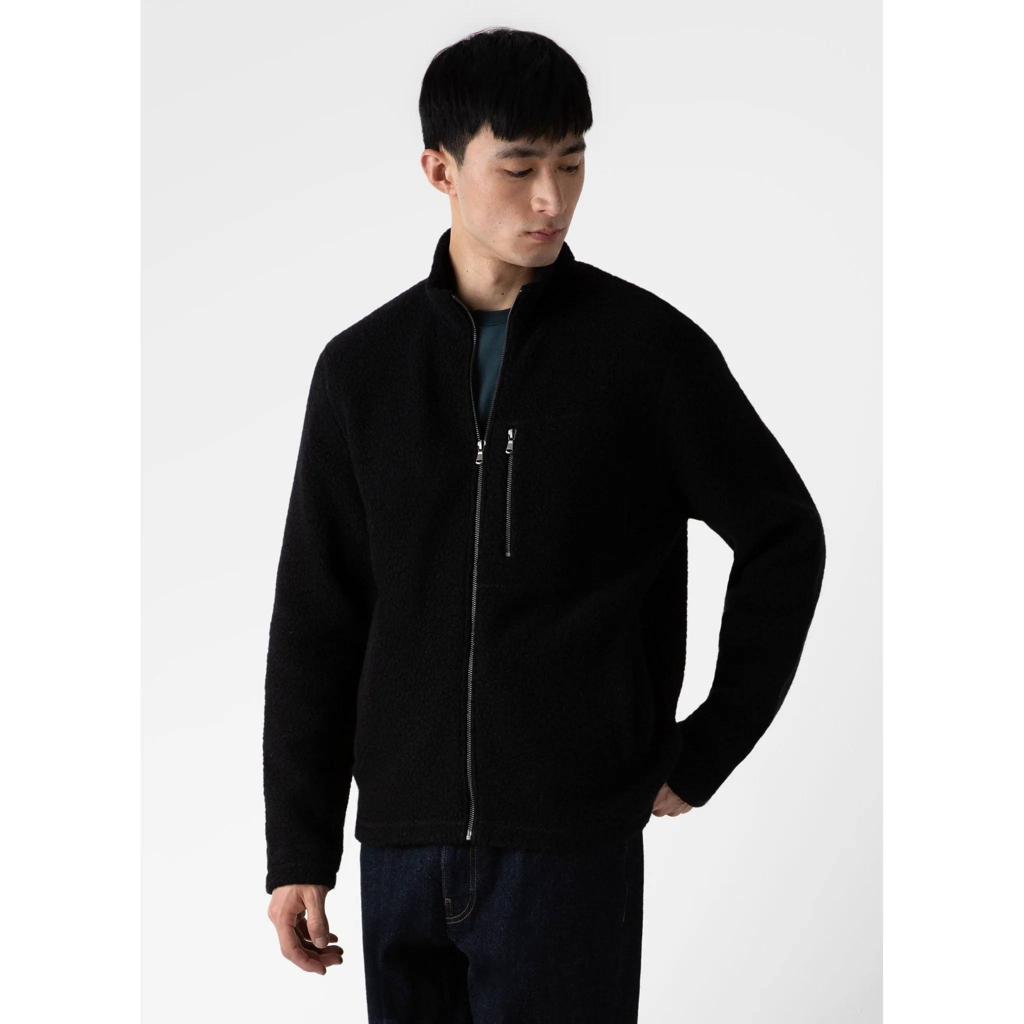 Wool Fleece Jacket | Men | Black