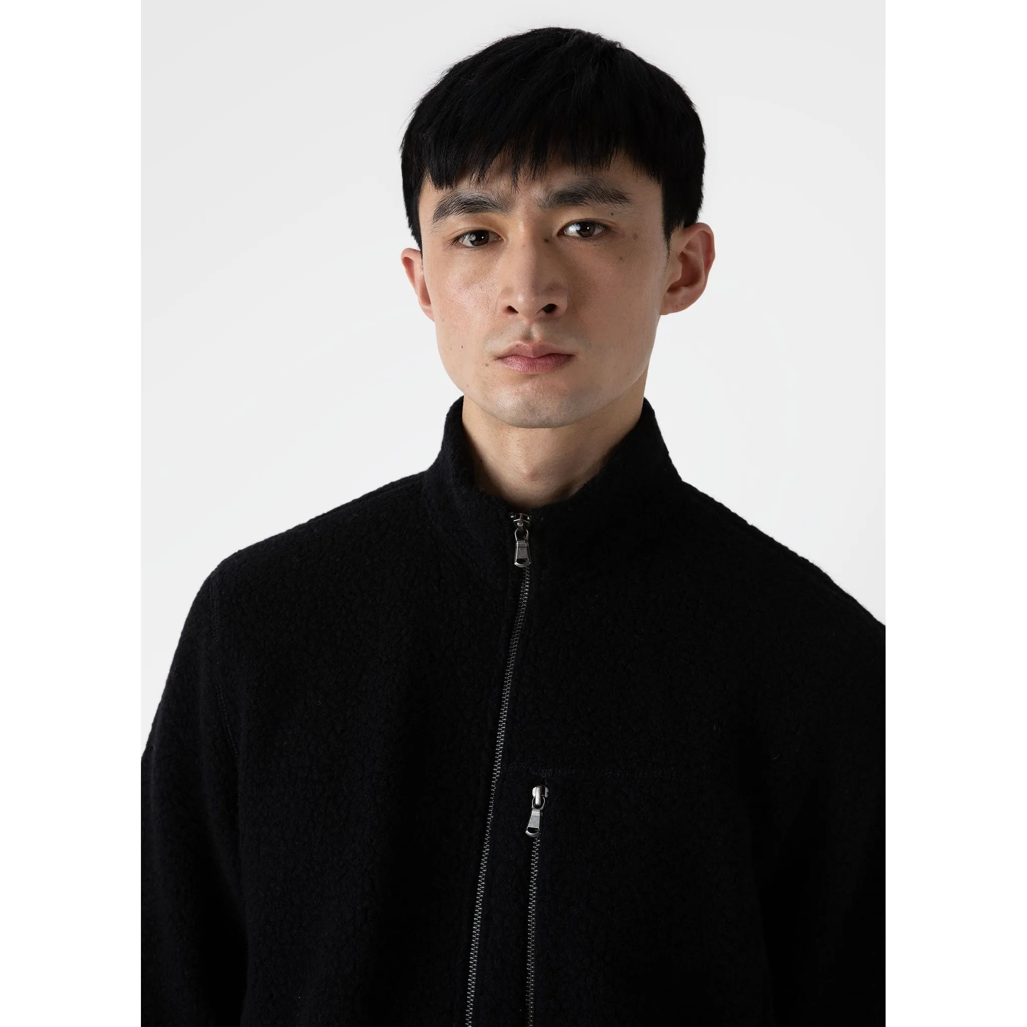 Wool Fleece Jacket | Men | Black