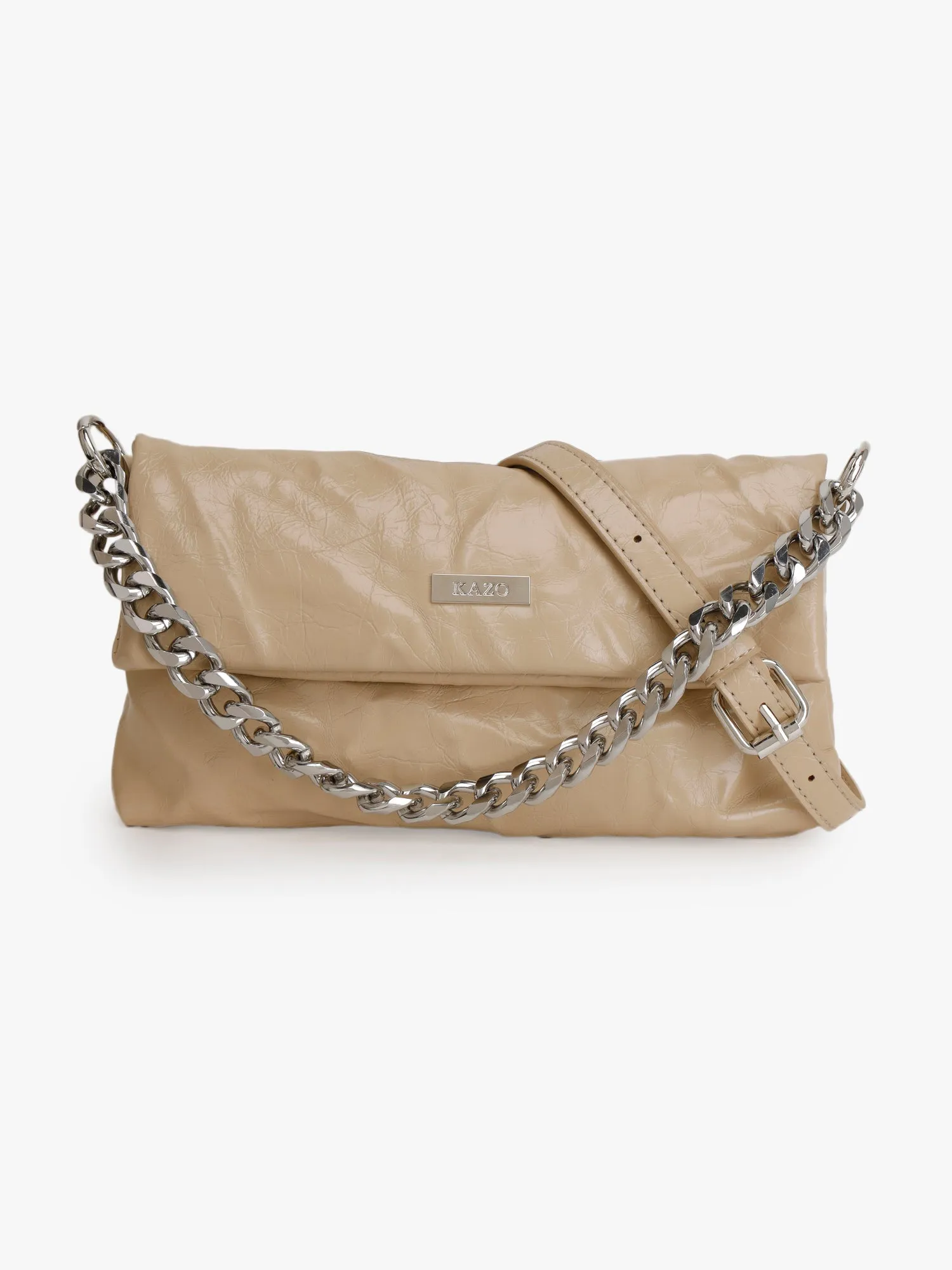 Wrinkled Chunky Chain Shoulder Bag