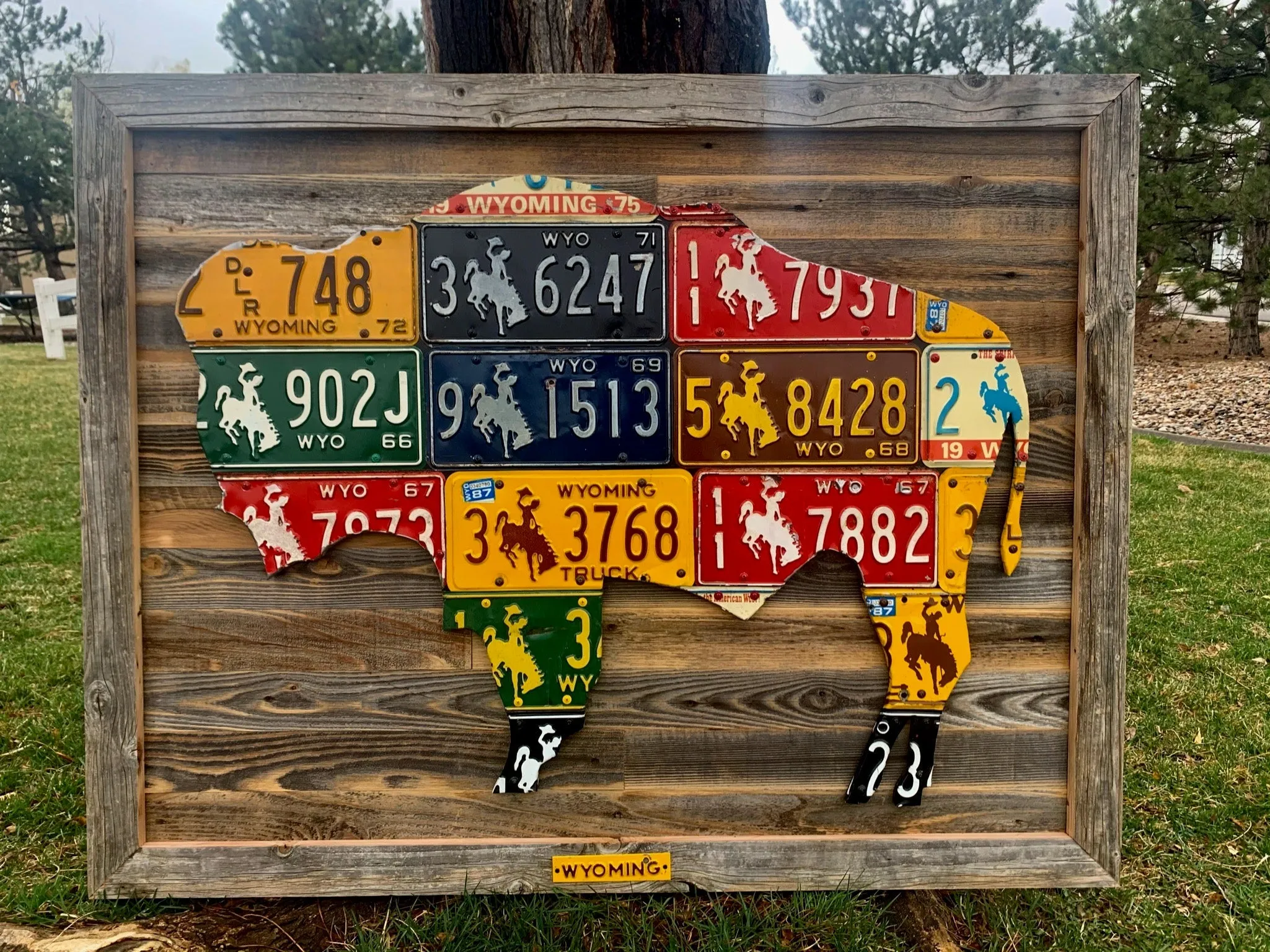 Wyoming Bison License Plate Art