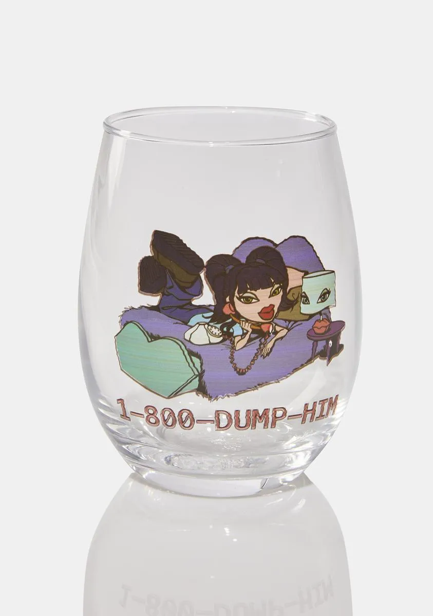 x Bratz Dump Him 20 Oz Wine Glass-