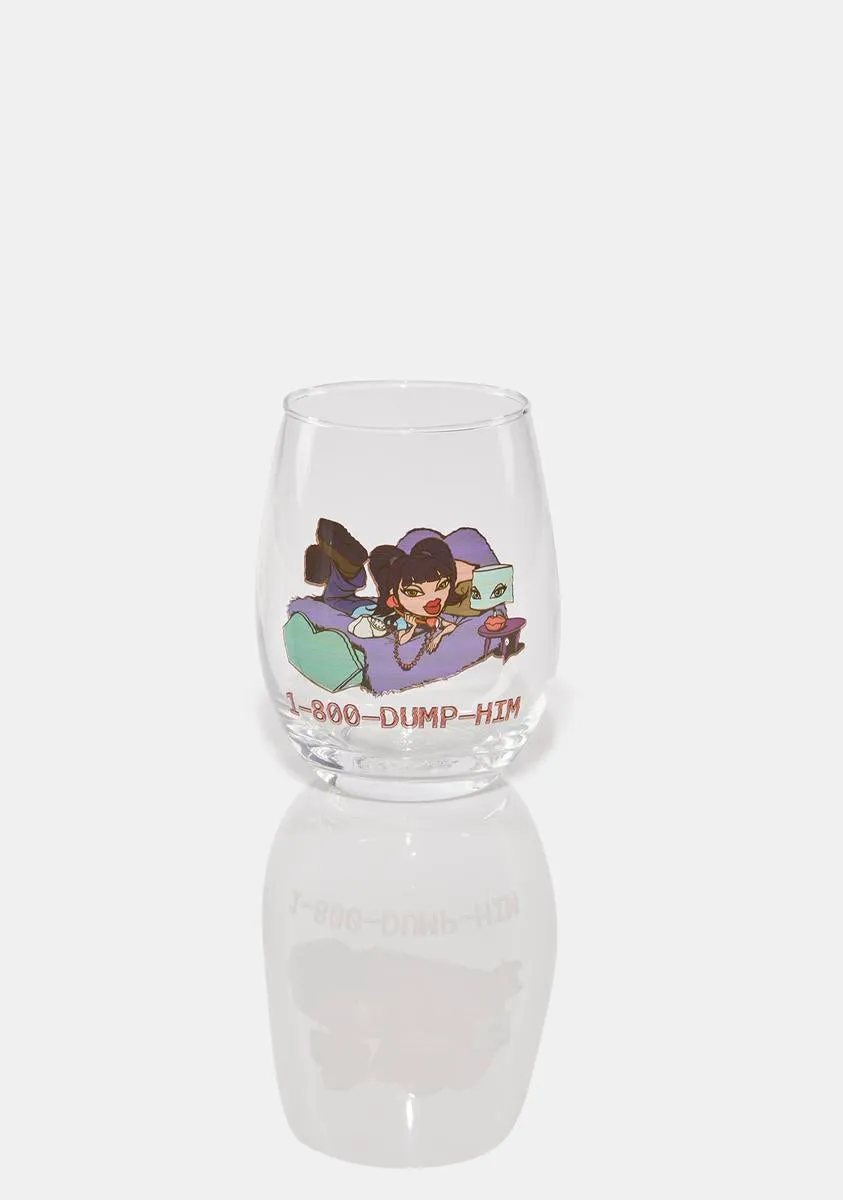 x Bratz Dump Him 20 Oz Wine Glass-