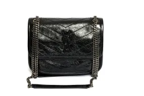 YSL New Black Patent Cross Body Bag